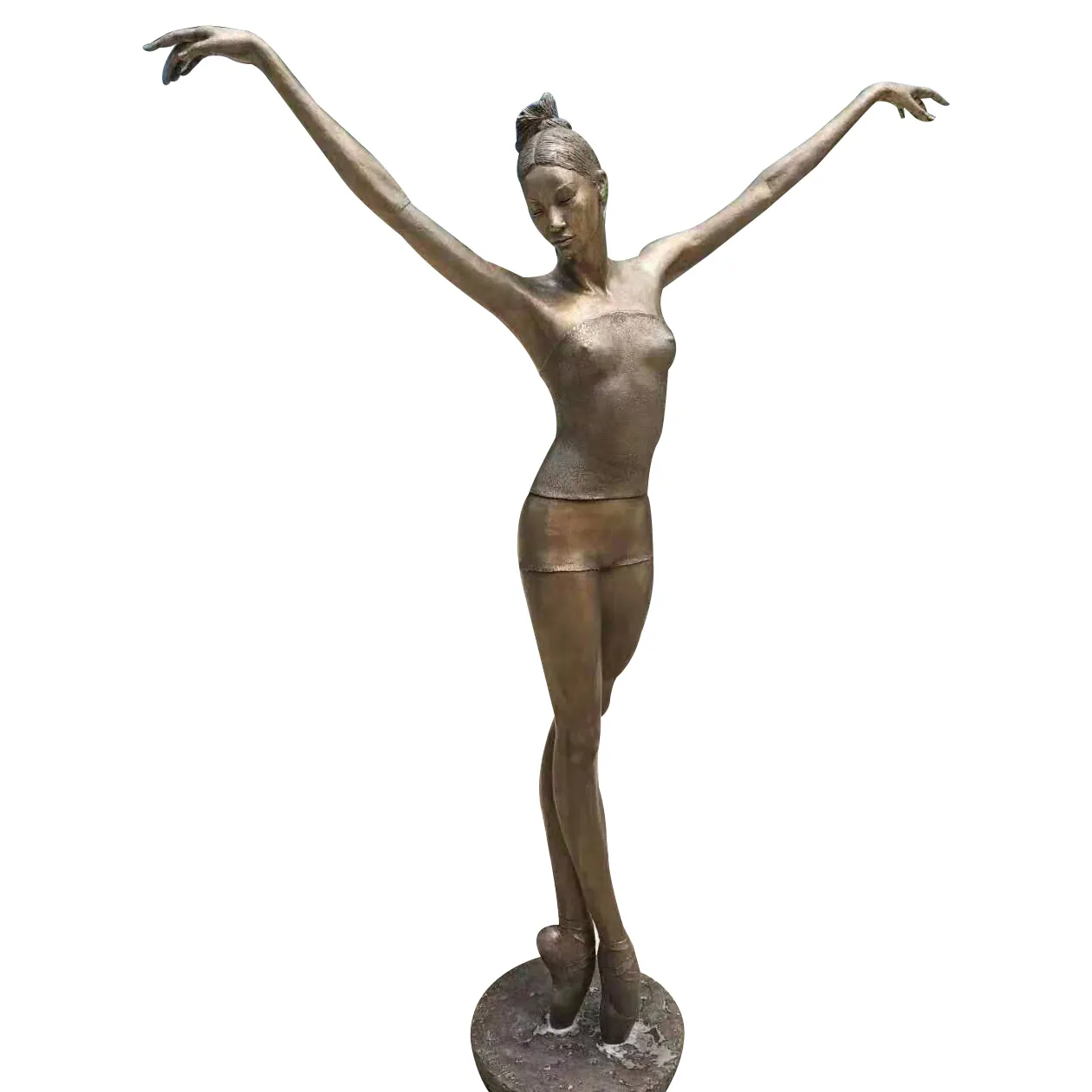 Statue en cuivre moderne taille personnalisée Figure Sculpture grandeur nature danse fille Sculpture en Bronze