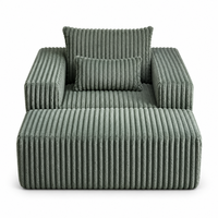 Ensemble fauteuil et ottoman en mousse compacte, chaise de relaxation peu encombrante, expédition compressée pour studio, chambre à coucher, coin lecture