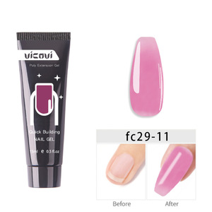 15ml Private Label Poly Nail Extension Gel Eco-friendly Soak Off UV <b>Builder</b> Gel Nude Pink Custom Colors for Salon Manicure - Product Image 5