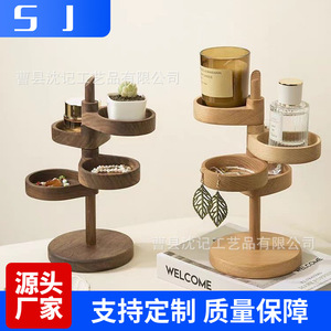 Wooden <b>Desktop</b> <b>Shelf</b> 5 Layers Round Multipurpose Organizer For Jewelry Succulents Office Storage Standing Type - Product Image 5