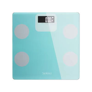 Nouvelle <span class=keywords><strong>balance</strong></span> numérique portable de style moderne, capacité 180 kg/396 lb, avec verre trempé épais, mesure avancée de la graisse corporelle, compatible avec application mobile, pour usage domestique - Product Image 2
