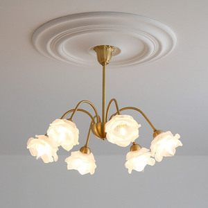 Beau lustre <span class=keywords><strong>Art</strong></span> <span class=keywords><strong>déco</strong></span> luxe <span class=keywords><strong>verre</strong></span> rose fleur LED éclairage suspendu pour chambre intérieur maison hôtel <span class=keywords><strong>plafonnier</strong></span> - Product Image 6