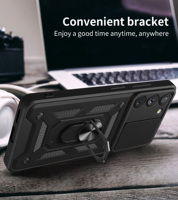 Pour Samsung S26/S25/S24 Ultra, Fabriqué en TPU et PC, avec support magnétique et fenêtre coulissante Fundas Carcasa
