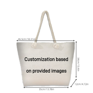 Bolsa de <span class=keywords><strong>Playa</strong></span> de Lona Estampada en Oferta para Mujer - Bolsa de Hombro de Gran Capacidad para la <span class=keywords><strong>Playa</strong></span>, <span class=keywords><strong>Vacaciones</strong></span> y Viajes de Verano - Product Image 4