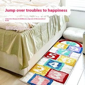 Dessin animé moderne pour enfants fabriqué à la machine tapis en polyester à poils hauts antidérapant salon adolescent marelle jeu chambre chevet - Product Image 2