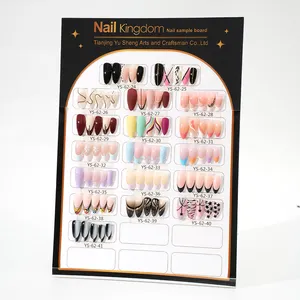 Nail Kingdom Factory Stock de colores mezclados Prensa reutilizable en uñas en puntas de uñas de gel suave