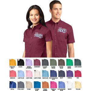 Camisa de Manga Corta para Hombre, Bordada Personalizada, con Botones, Popelina, Estilo Casual - Product Image 4