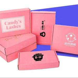 Emballage en papier ondulé à impression rose avec logo personnalisé boîte d'expédition postale à peler automatique - Product Image 2