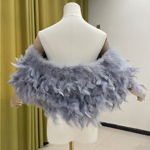 Écharpes en fausse <span class=keywords><strong>fourrure</strong></span> de champagne de qualité supérieure, boléro de <span class=keywords><strong>mariage</strong></span>, élégant foulard de soirée de mariée, enveloppe de fête de luxe, texture dimensionnelle 115*30cm - Product Image 4