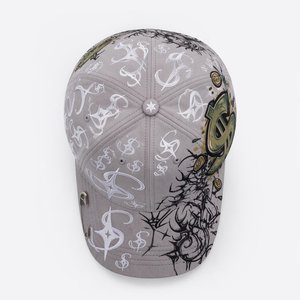 Casquette de baseball haut de gamme à 6 panneaux en faux daim, logo brillant argenté imprimé par transfert thermique sur le panneau avant, fermeture arrière réglable, unisexe adulte - Product Image 6