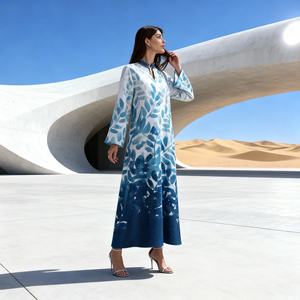 Abaya Elegante de Poliéster con Pedrería de Lujo para Mujeres Musulmanas, Venta al por Mayor, Proveedor Personalizado de Dubái, Medio Oriente - Product Image 4