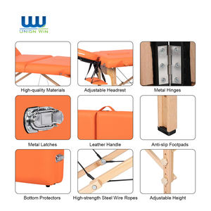 Camilla de Masaje y Tatuaje Plegable Profesional Moderna Unirelax de 3 Zonas de Madera para Salón de Belleza y Uso Doméstico con Cubierta - Product Image 4