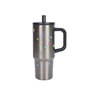 Gobelet isotherme de voyage pour voiture 720 ml (24 oz) avec poignée, couvercle, paille et base antidérapante pour café chaud - Product Image 6