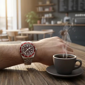 Men's Automatic Mechanical Watch Super Luminous <b>Red</b> Dial <b>Red</b> Bezel Stainless Steel Luxury Fashion Diver Watch Power Reserve - Product Image 4