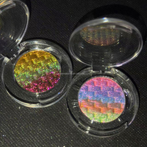 Nuevo diseño de lujo, sombra de ojos individual, patrón tejido, Arco Iris, Multicrom, maquillaje de ojos secos pigmentados, paleta de sombras de ojos que cambia de Color - Product Image 3
