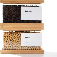 Multifunktionale Küchen-Aufbewahrungsbox Kaffeebohnen-Gewürz-Zucker-Behälter Spender Hölzerner Lebensmittel-Organizer
