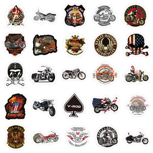 ZY0503C 50 Autocollants <span class=keywords><strong>Moto</strong></span> Harley de Haute Qualité en PVC Vinyle Imperméables pour Valise Skateboard Voyage et Vélo - Product Image 2
