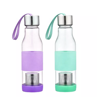 Mug de voyage personnalisé en Tritan/AS de 600 ml, écologique, résistant à l'eau bouillante et anticorrosion, avec infuseur à thé pour la randonnée