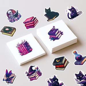 56 Uds lindos libros de Brujas lectura pegatinas de grafiti para niños decoración de botellas pegatina de <span class=keywords><strong>libro</strong></span> mágico púrpura - Product Image 6