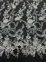 Kain Tulle Prancis Bordir Payet Kristal Berat dengan Hiasan Manik-Manik dan Rhinestone Langsung dari Pabrik untuk Gaun Malam