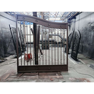 Puertas <span class=keywords><strong>de</strong></span> <span class=keywords><strong>Entrada</strong></span> <span class=keywords><strong>de</strong></span> Hierro Fundido para Casas, Diseño <span class=keywords><strong>de</strong></span> Puerta Principal <span class=keywords><strong>de</strong></span> Hierro Forjado <span class=keywords><strong>de</strong></span> Doble Apertura con Abridor Eléctrico - Product Image 1