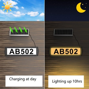 Señal de número de casa y <span class=keywords><strong>calle</strong></span> LED Solar RGB, luz de pared colorida para camino de entrada, Villa, Hotel, <span class=keywords><strong>parque</strong></span>, jardín cuadrado, clasificación de Yard-IP66 - Product Image 4