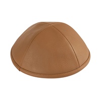 Yihaoyi Hoge Kwaliteit Groothandel Custom Logo Lederen Yarmulke Keppel Joodse Brit Mila Gepersonaliseerde Geborduurde Judaica Hoed