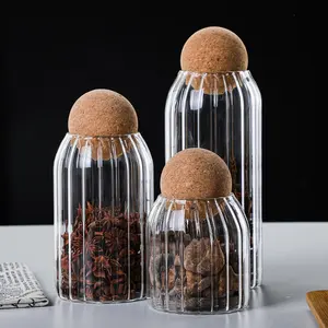 Barattolo di stoccaggio con sigillo in vetro borosilicato trasparente di alta qualità per barattoli di bottiglie di stoccaggio di spezie