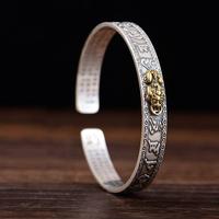 Bracelet en alliage de zinc tendance style Feng Shui traditionnel chinois, best-seller, avec Mantra à six mots, Pixiu et Sutra du Cœur, idéal comme cadeau
