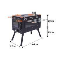 Réchaud de camping portable LULING en acier au carbone pliable pour le chauffage, le barbecue et les pique-niques en plein air