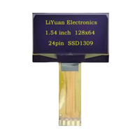 Modul Layar OLED PMOLED Huaxin 1,54 Inci 128*64 IC Driver SSD1309 Antarmuka I2C SPI Layar OLED 24-Pin