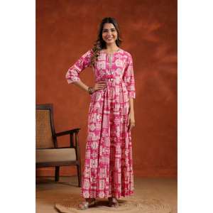 Hecho a mano de alta calidad tradicional indio algodón Kurti conjunto con bordado señoras Kurta para el verano al por mayor nueva moda - Product Image 4