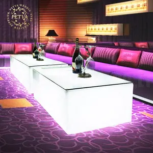 Mesas y sillas LED de bar, taburetes y juegos de mesa de comedor para restaurante, mesa de bar para club usado