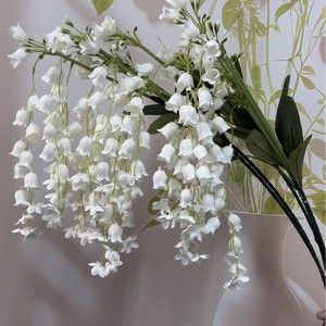 Stelo artificiale del giglio della valle fiori artificiali bianchi alla rinfusa per centrotavola Bouquet da sposa - Product Image 5