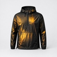 Coupe-vent à capuche pour homme, réactif à la chaleur, pour le voyage en extérieur, avec demi-fermeture éclair, poche kangourou et cordon de serrage à l'ourlet, production OEM personnalisée