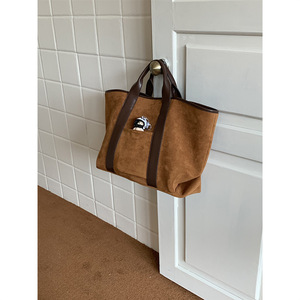 Borsa a Mano Doppia Rou Rou <span class=keywords><strong>Chen</strong></span> Whiterm <span class=keywords><strong>in</strong></span> Stile Coreano, Autunno Inverno, Retrò <span class=keywords><strong>in</strong></span> Pelle Scamosciata, Grande Capacità, Aperta, <span class=keywords><strong>in</strong></span> Poliestere, Semplice e alla Moda - Product Image 2