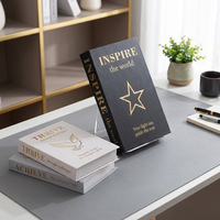 Ornement de livre factice avec citation inspirante, style minimaliste de luxe, livres factices estampés pour hôtels, studios et accessoires photo