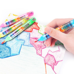 Bvideo Art 20 pièces crayons empilables pour enfants crayon à <span class=keywords><strong>paillettes</strong></span> arc-en-ciel à construire 20 en 1 crayons à point empilable pour le dessin - Product Image 3