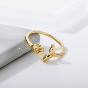 Go Party – bijoux en laiton plaqué or 18K, bagues de doigt réglables d'ouverture, plage d'été, queue de <span class=keywords><strong>sirène</strong></span> pour femmes - Product Image 4