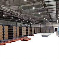 Chariot robotisé AGV AMR à étagères en acier robuste à 3 niveaux pour entrepôt, système de stockage de véhicules à guidage automatique