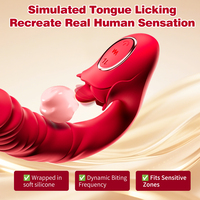 Stimulateur clitoridien 3-en-1 avec fonction de léchage de langue et de pénétration, vibromasseur point G, rechargeable par USB, étanche, non lubrifié, 10 fréquences