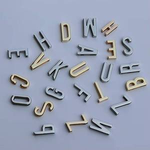 Custom Gold & Silver Metal Alphabet <b>Charms</b> Slide Letters for Dog Collars Leather Bands & <b>Bag</b> Accessories - Product Image 1