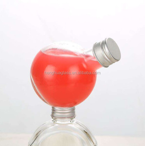 En Stock Mini 180ml 6oz Slope Sphere Botella <span class=keywords><strong>de</strong></span> jugo <span class=keywords><strong>de</strong></span> <span class=keywords><strong>vidrio</strong></span> transparente sin plomo para vino Licor Whisky Contenedor <span class=keywords><strong>con</strong></span> <span class=keywords><strong>tapa</strong></span> <span class=keywords><strong>de</strong></span> aluminio - Product Image 5