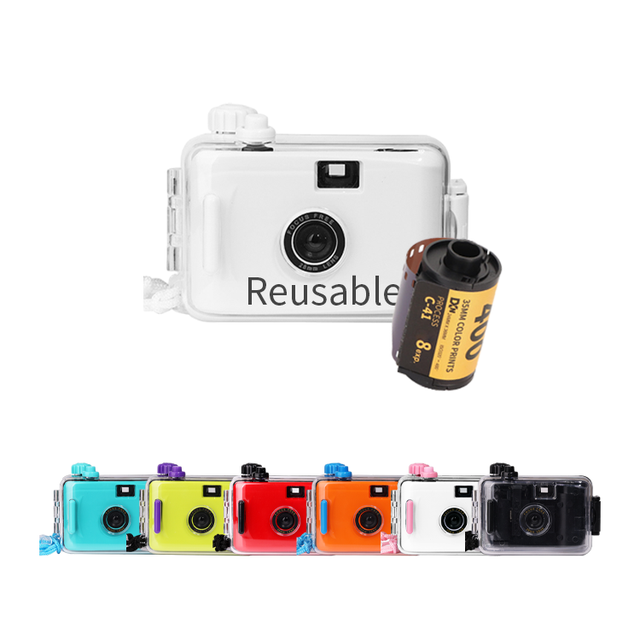 2025 Waterproof Film Camera Small White Underwater Disposable 35mm Film Reusable Camera with Logo