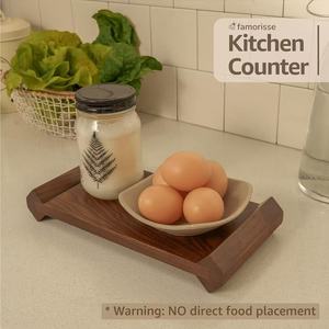 Famorisse Wooden <b>Storage</b> <b>Tray</b> Rectangle Varnished Water Repellent For Kitchen Counter Soap Holder - Product Image 3