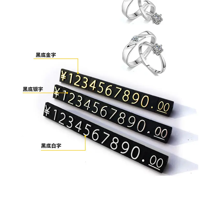 Expositor Digital 3D convexo plástico joyería reloj tienda soporte Euro tailandés Baht precio al por menor etiquetas mostrar números cubos precios