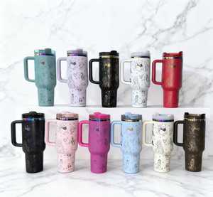 Gobelet de voiture moderne en acier inoxydable de grande capacité de 40oz isolé sous vide avec poignée American Ice Tyrant pour le voyage - Product Image 6