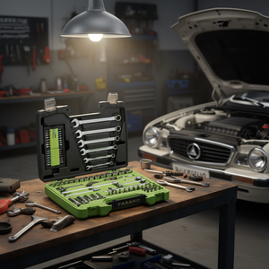 Fasano 624B/S80 Automotive Repair Tool <b>Set</b> With Socket Wrenches And <b>Screwdriver</b> <b>Bits</b> For Car Maintenance - Product Image 3