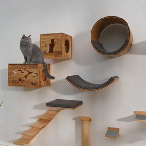 Estantes de Pared para Gatos de Madera Ecológica de Alta Calidad, Hamaca y Plataforma para Gatos, Muebles para Escalar y Jugar - Product Image 3