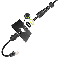 M20 blindado IP68 a prueba de agua RJ45 Red al aire libre Cable LAN Conector de cable de montaje en panel ignífugo